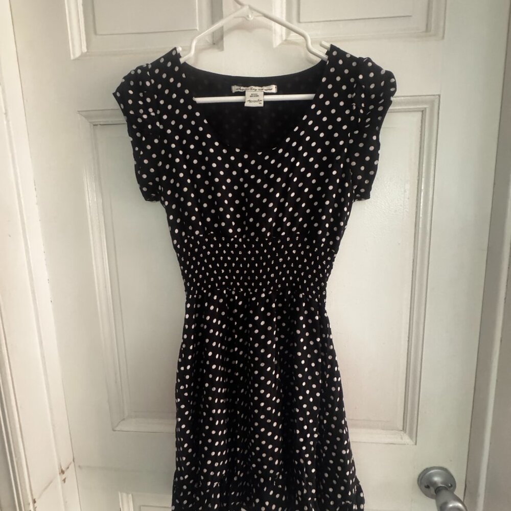 American Rag‎ Size S Women's Black/White Polka Dot Flowy Dress